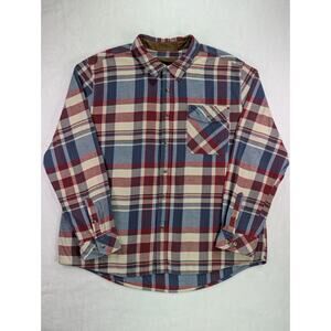 CQR Size 2XL Red,White,Blue,Brown Corduroy Flip Cuff 100% Cotton Flannel Shirt